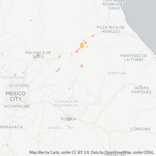73080 Mapa de calor de densidad empresarial