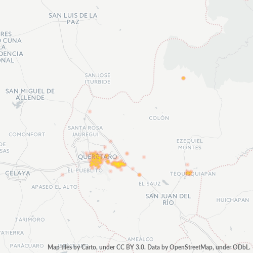 76246 Mapa de calor de densidad empresarial
