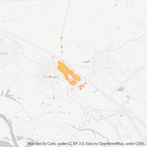 Heatmap voor postcode 6902