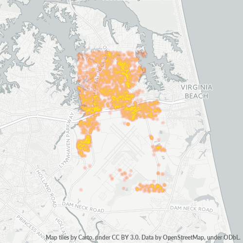 23454 Business Density Heatmap