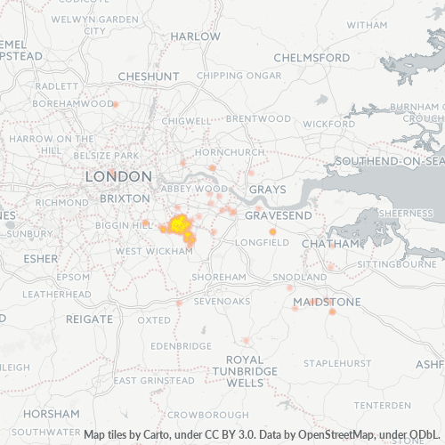 BR7 Business Density Heatmap