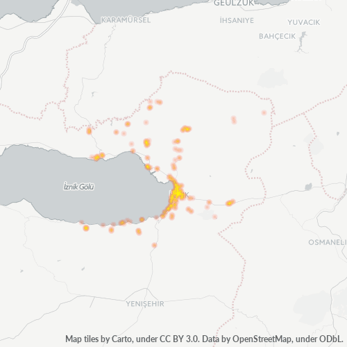 posta kodu 16860 için yoğunluk haritası