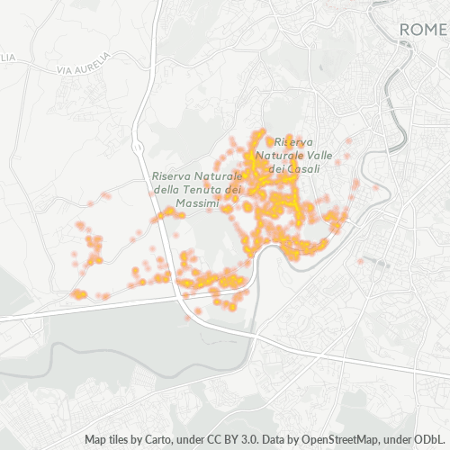 Mappa di calore per cap 00148