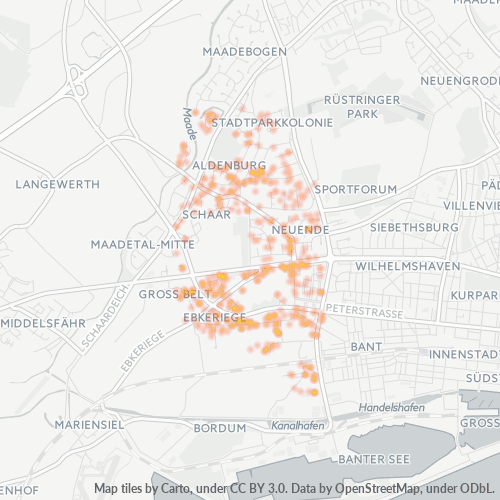 Heatmap für plz 26389
