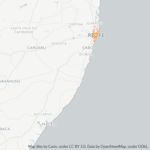 50070-000 Mapa de calor de densidad empresarial