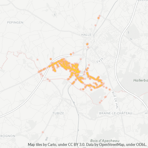 Heatmap voor postcode 1502