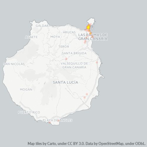 Mapa de calor para código postal 35007