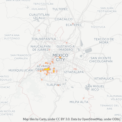 01600 Mapa de calor de densidad empresarial