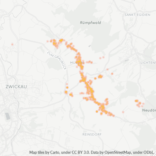 Heatmap für plz 08132