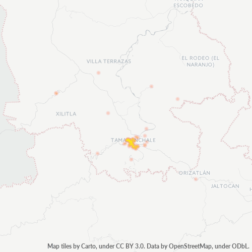 79960 Mapa de calor de densidad empresarial