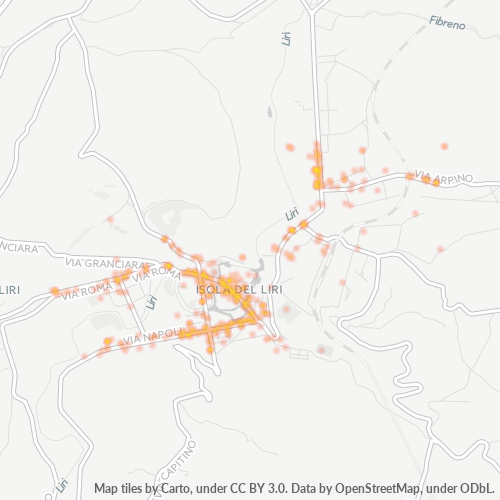 Mappa di calore per cap 03036