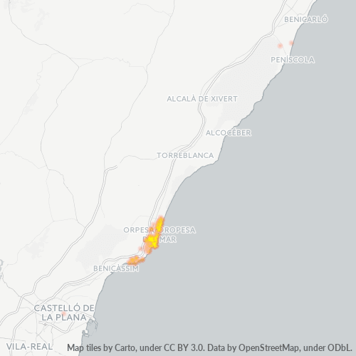 Mapa de calor para código postal 12594