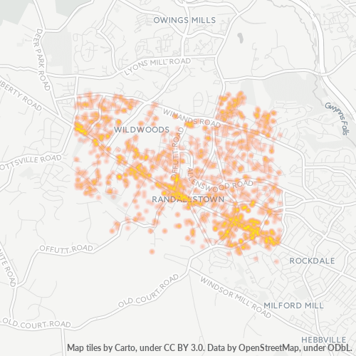 21133 Business Density Heatmap