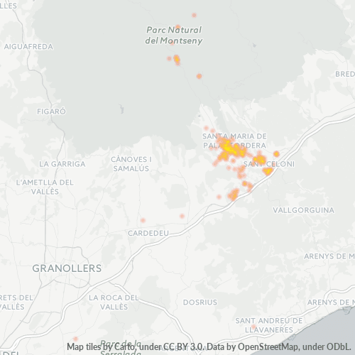 Mapa de calor para código postal 08460