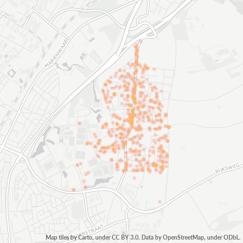 Heatmap voor postcode 6225