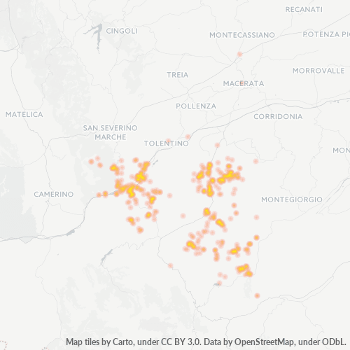 Mappa di calore per cap 62020