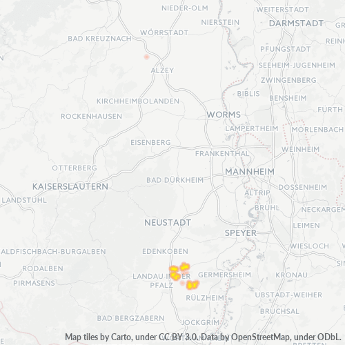 Heatmap für plz 76879