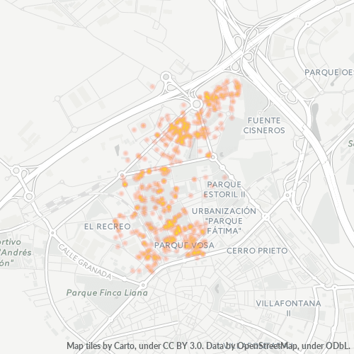 28933 Mapa de calor de densidad empresarial