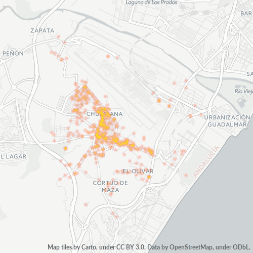 Mapa de calor para código postal 29140