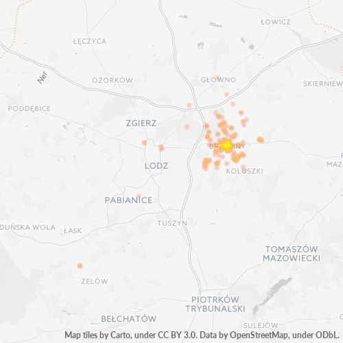 95-060 Mapa intensywności działalności gospodarczej
