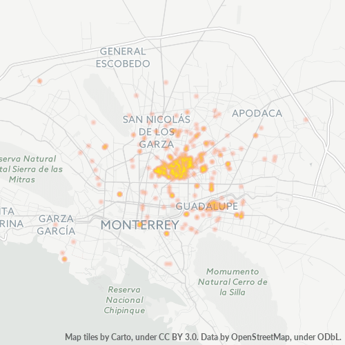 66480 Mapa de calor de densidad empresarial