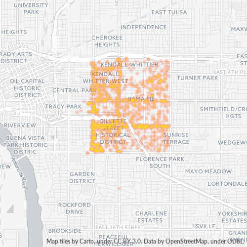 74104 Business Density Heatmap