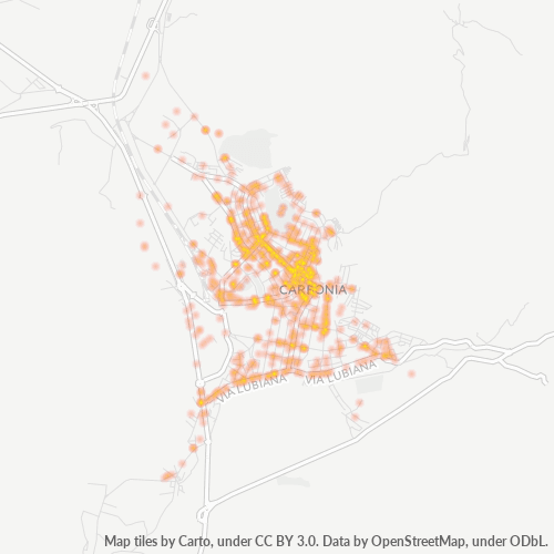 Mappa di calore per cap 09013