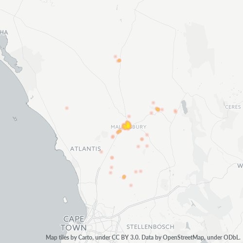 7300 Hittekaart vir Besigheidsdigtheid