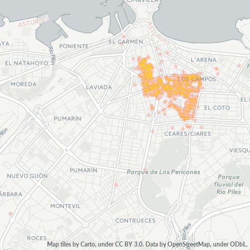 33205 Mapa de calor de densidad empresarial