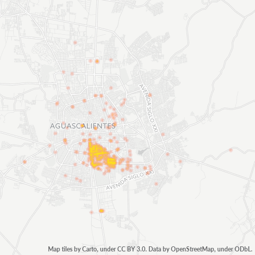 20270 Mapa de calor de densidad empresarial