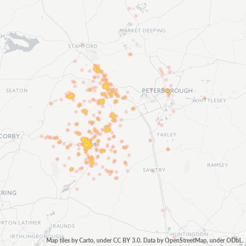 PE8 Business Density Heatmap