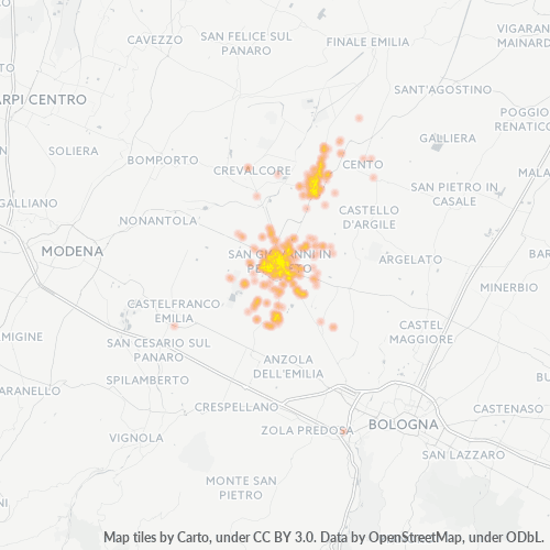 Mappa di calore per cap 40017