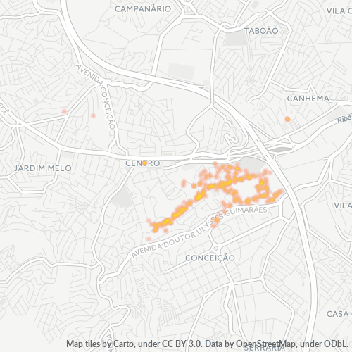 09912-000 Mapa de calor de densidad empresarial
