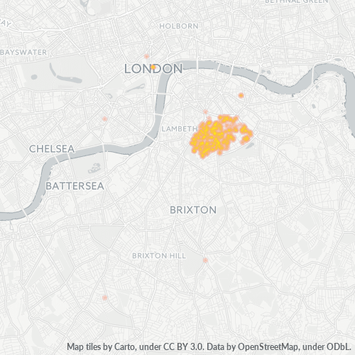 SE17 Business Density Heatmap