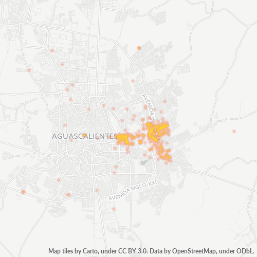 20190 Mapa de calor de densidad empresarial