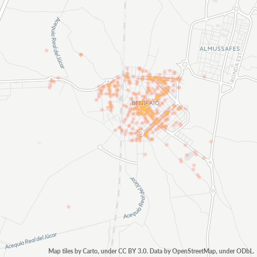 Mapa de calor para código postal 46450