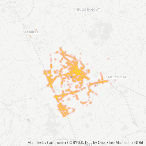 Heatmap voor postcode 1745