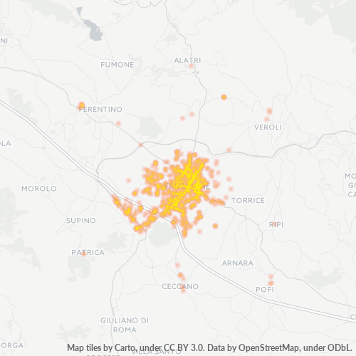 Mappa di calore per cap 03100