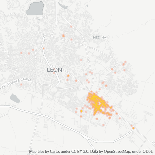 37545 Mapa de calor de densidad empresarial