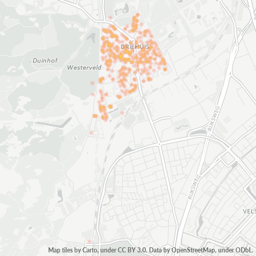 Heatmap voor postcode 1985
