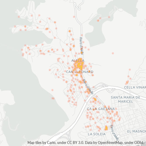 Mapa de calor para código postal 08328
