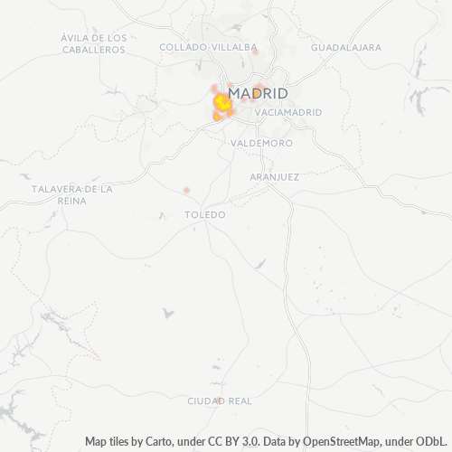 Mapa de calor para código postal 28670