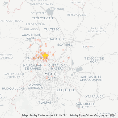 54140 Mapa de calor de densidad empresarial