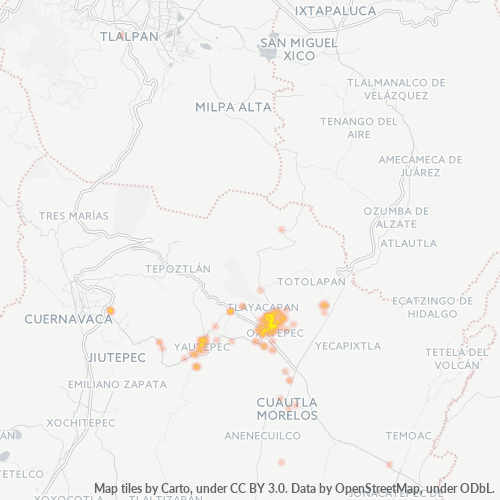 62738 Mapa de calor de densidad empresarial