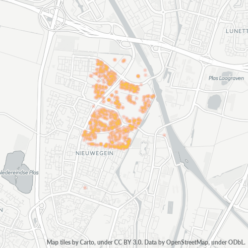 Heatmap voor postcode 3438