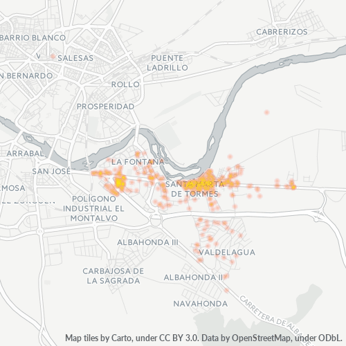 Mapa de calor para código postal 37900