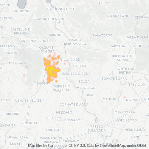 23807 Mappa di concentrazione per la densità di aziende