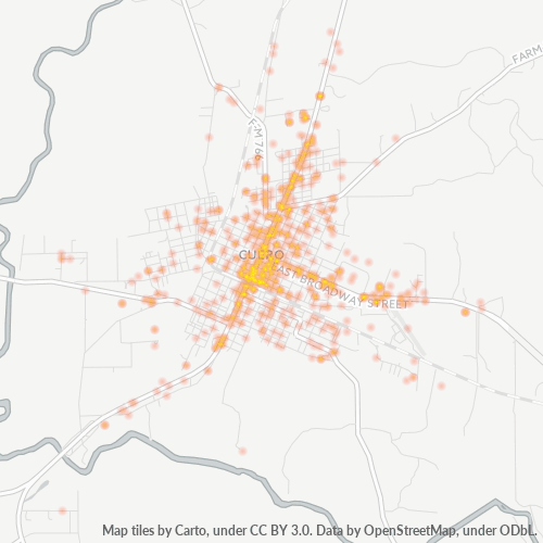 77954 Business Density Heatmap