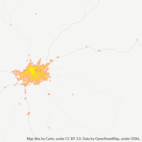 99700-000 Mapa de calor de densidad empresarial