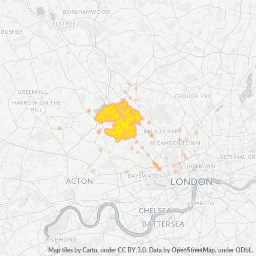 NW2 Business Density Heatmap
